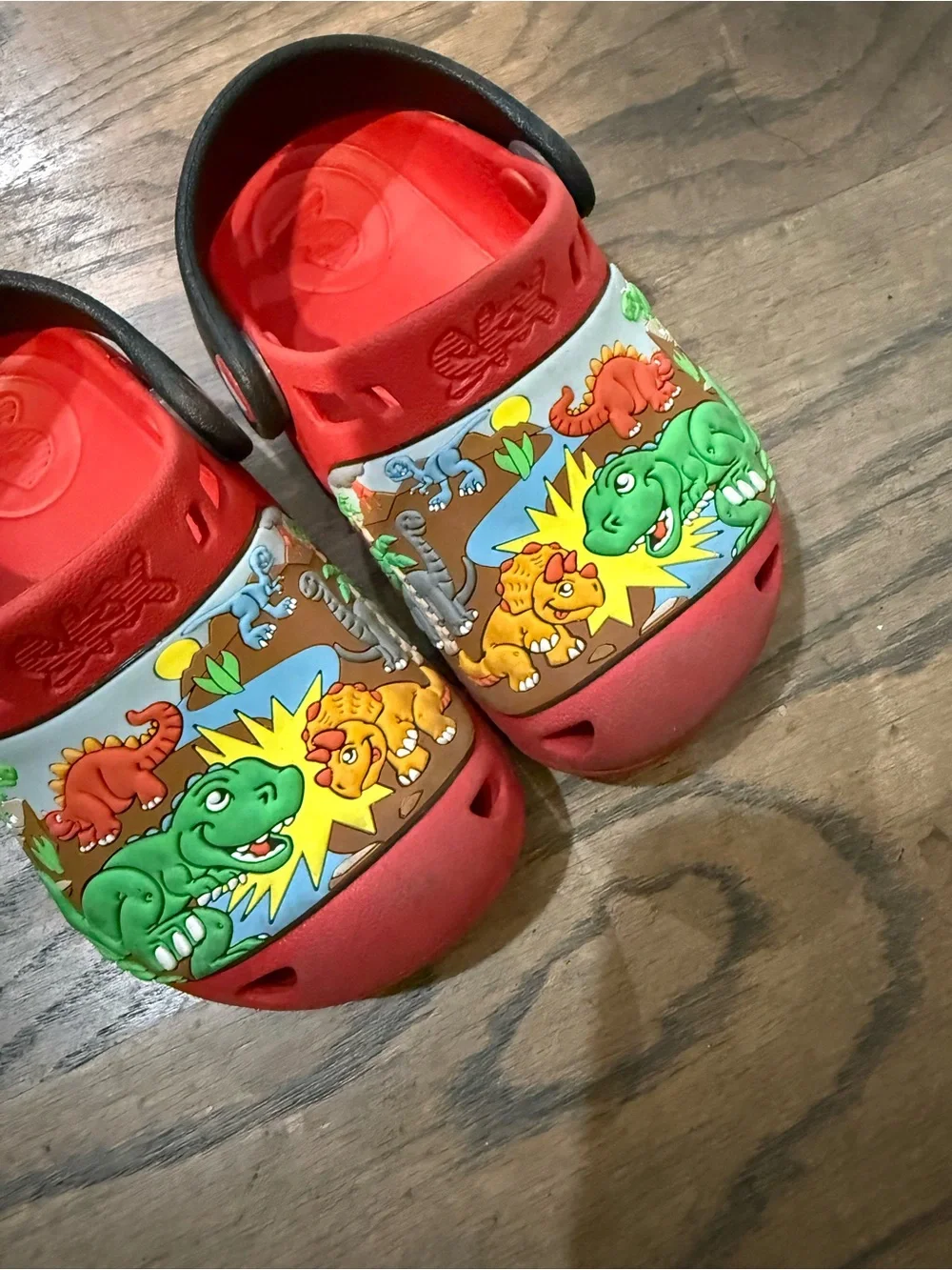 Skechers Kids Red Dinosaur clogs